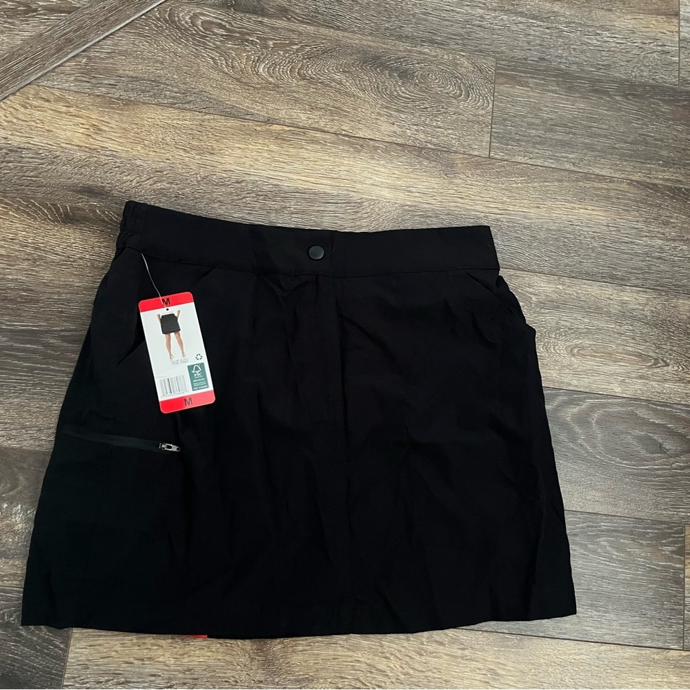 32 Degrees Cool Black Athletic Skort Zipper Pocket & Elastic Waistband M NWT - Picture 4 of 9